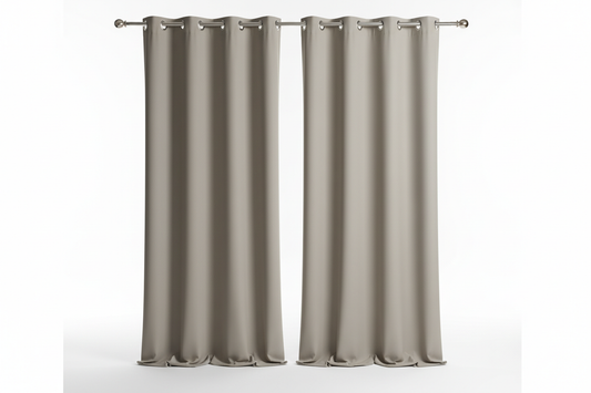 Rideau Taupe 2 panneaux avec œillets