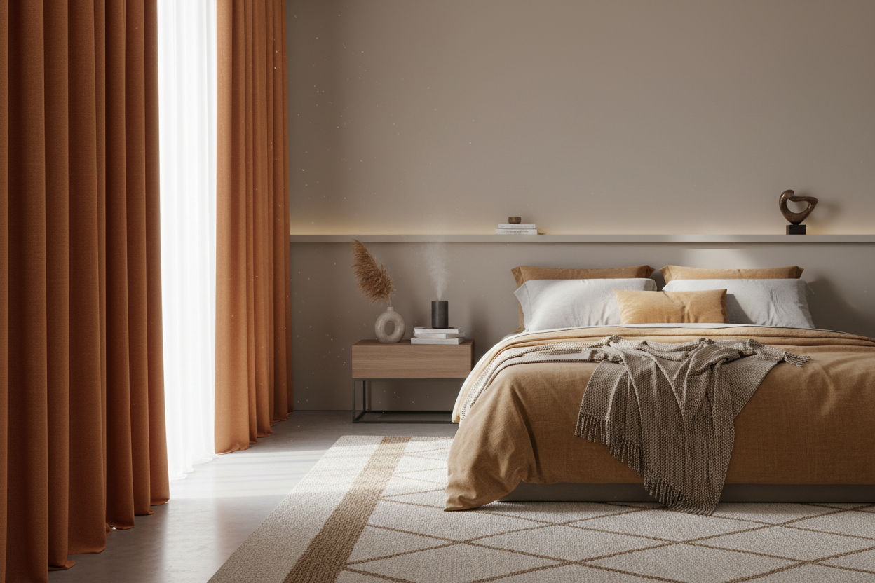 Rideau terracotta SIENNA - Chambre