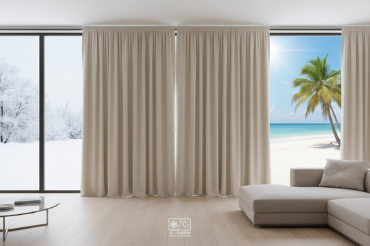 Rideau thermique beige 4 saisons