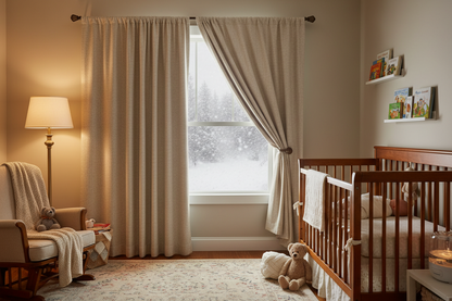Rideau thermique beige bébé