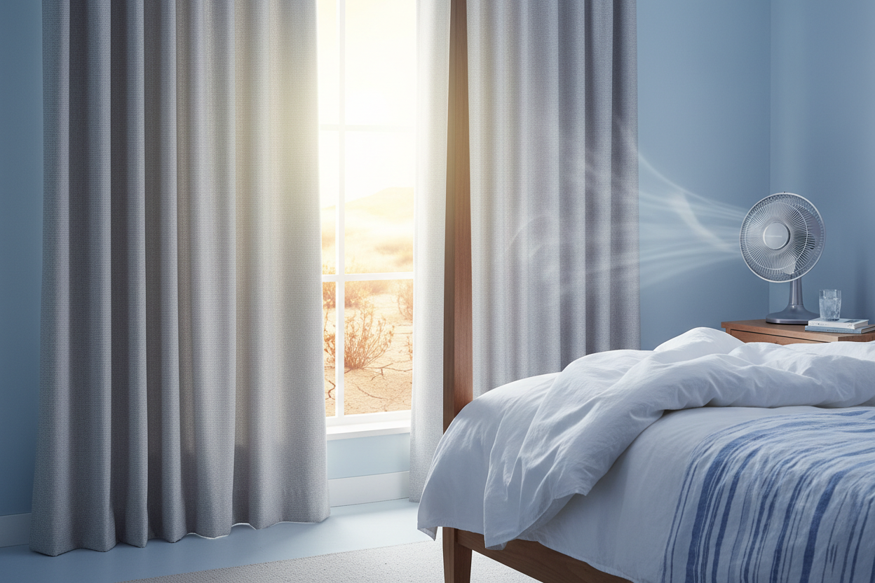 Rideau thermique gris clair canicule