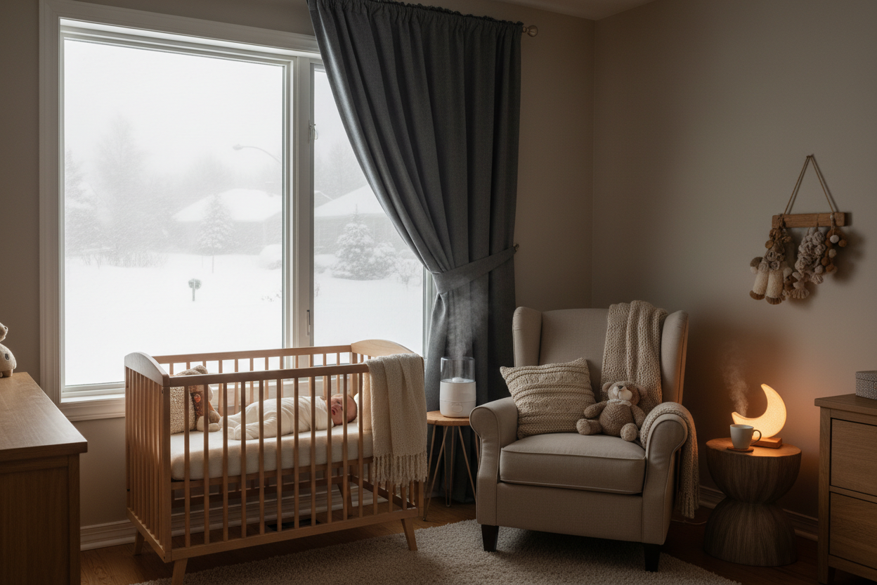 Rideau thermique gris foncé bébé