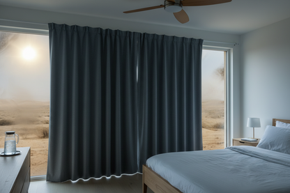 Rideau thermique gris foncé canicule