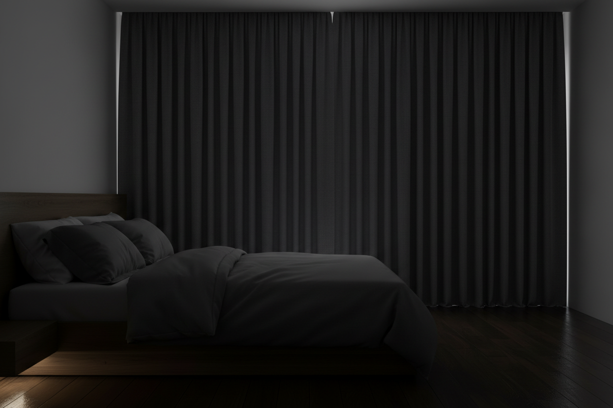 Rideau thermique gris foncé chambre obscurité