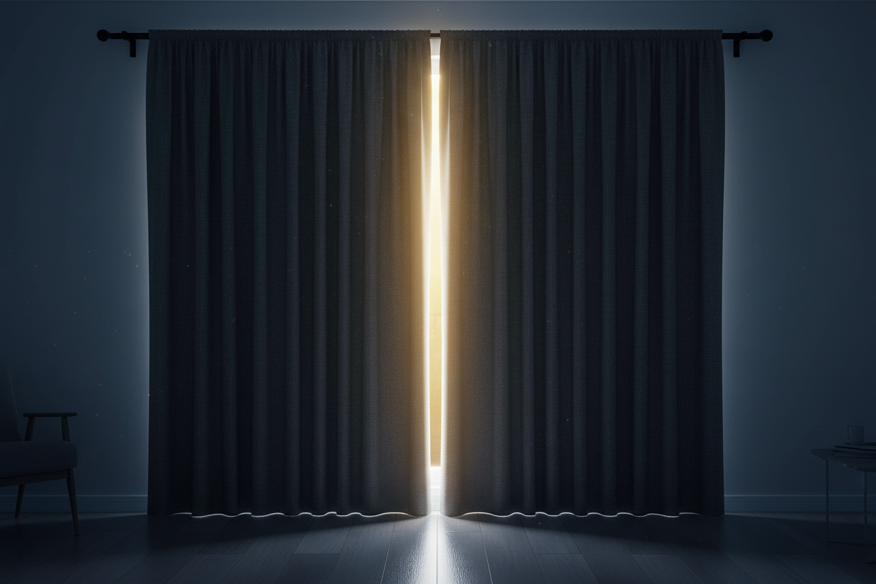 Rideau thermique gris foncé rayons bloqués