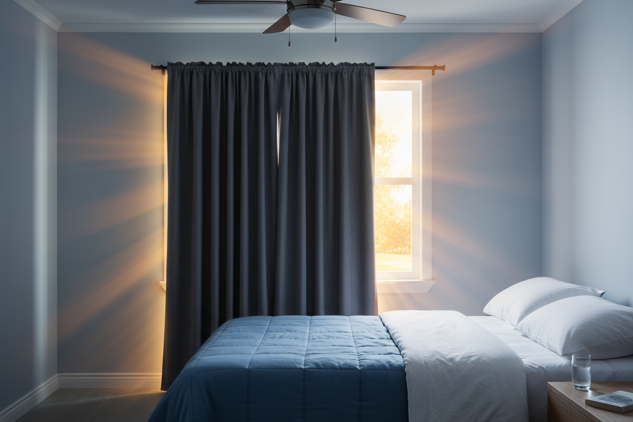 Rideau thermique gris foncé soleil