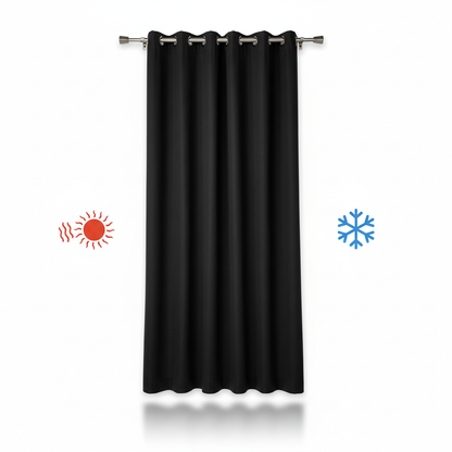 Rideau thermique noir anneaux discret Google Shopping