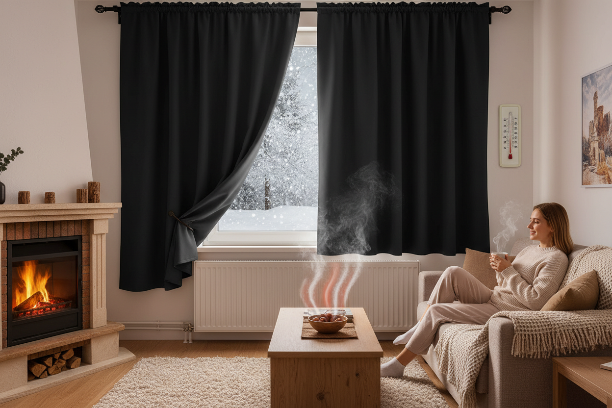 Rideau thermique noir économie
