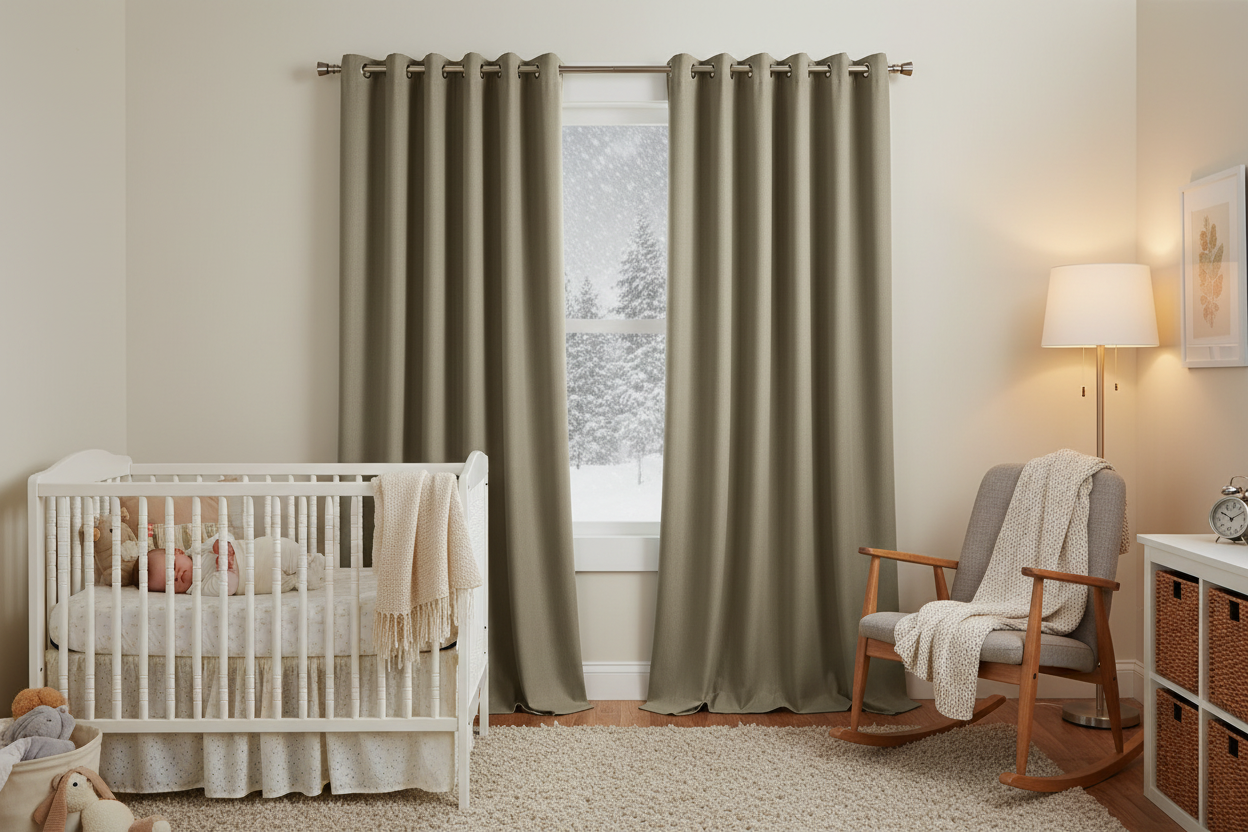 Rideau thermique taupe bébé
