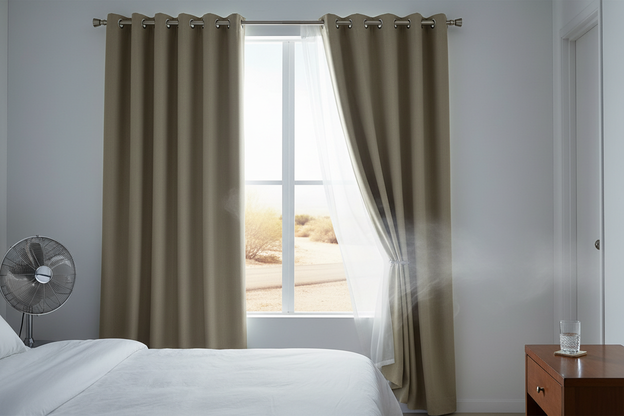 Rideau thermique taupe canicule