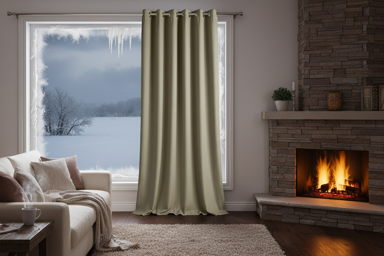 Rideau thermique taupe froid polaire