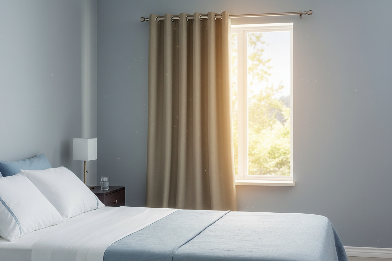 Rideau thermique taupe soleil