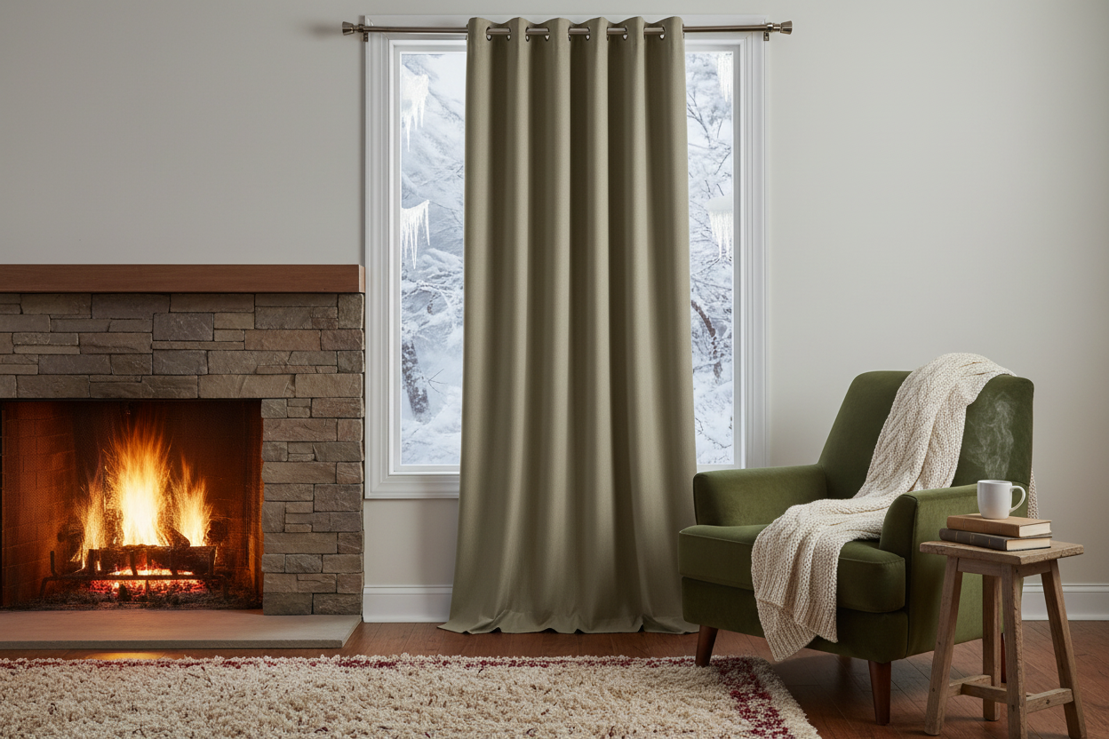 Rideau thermique taupe tempête