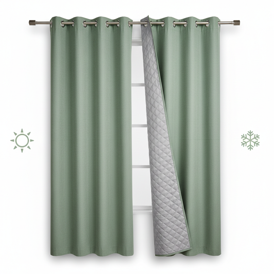 Rideau thermique vert romarin intérieur matelassé gris clair Google Shopping