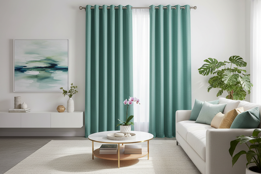 Rideau turquoise SIENNA - Salon