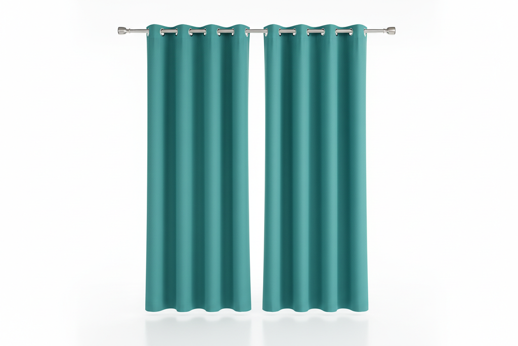 Rideau Vert 2 panneaux avec œillets