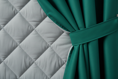 Rideau vert émeraude matelassé couche isolante