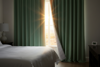 Rideau vert romarin matelassé soleil