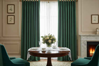 Rideau vert SIENNA - Salle petit-déjeuner raffinée