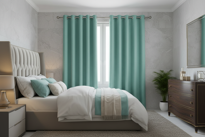 Rideau vert turquoise SIENNA - Chambre principale