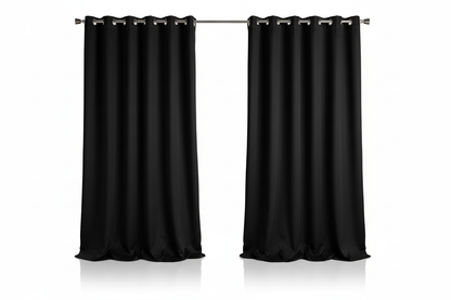 Rideaux noir sur fond blanc