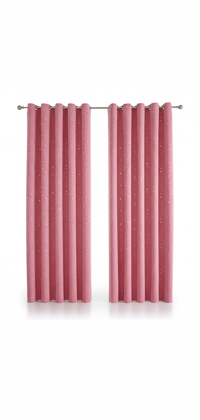 Rideaux rose étoiles Google Shopping