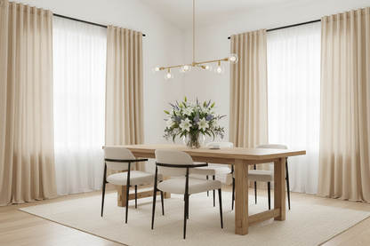 Salle à manger avec rideau beige SERENA