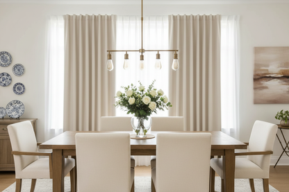 Salle à manger avec rideau beige VELINOR