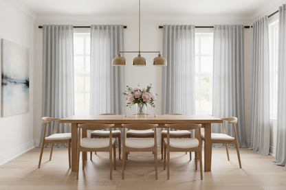 Salle à manger avec rideau gris SERENA