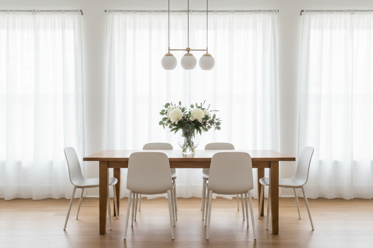 Salle à manger avec rideau Veluna
