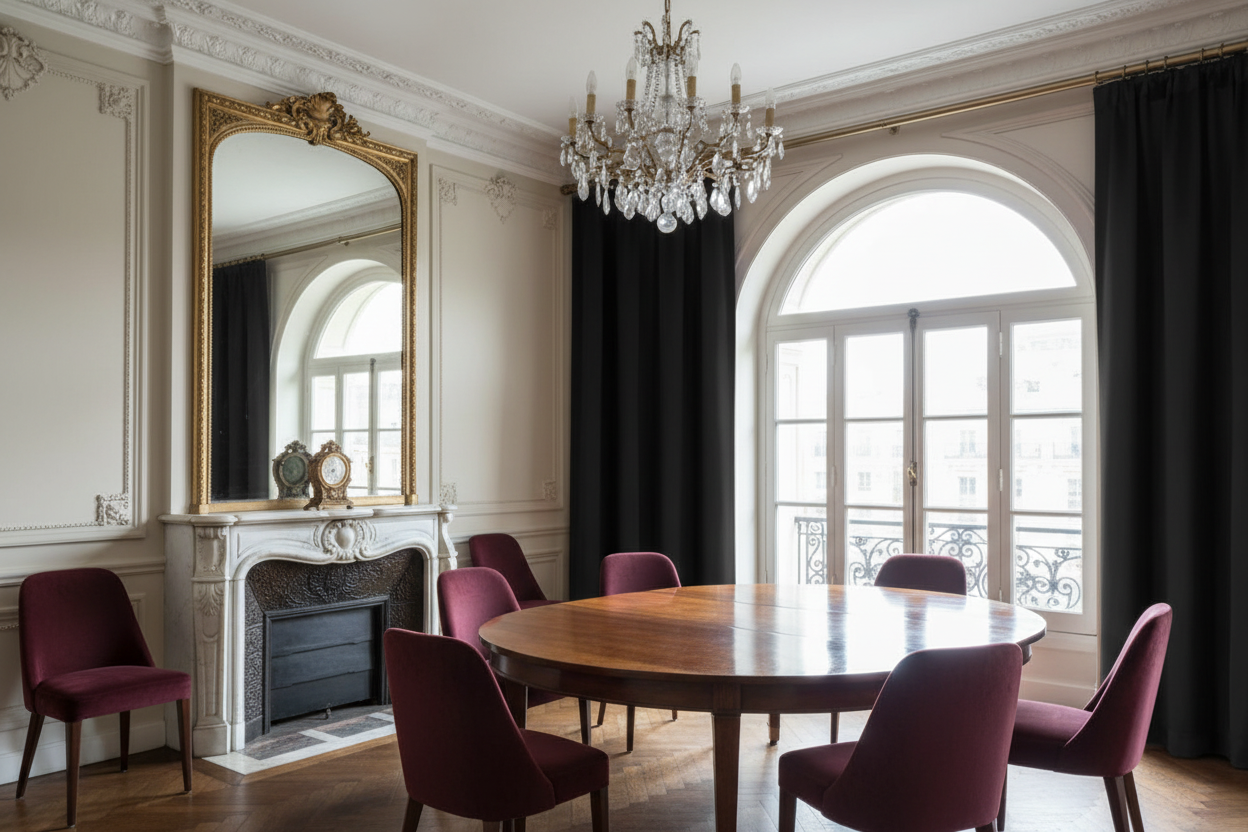 SOMBRIEL - Salle à manger avec anneaux or antique