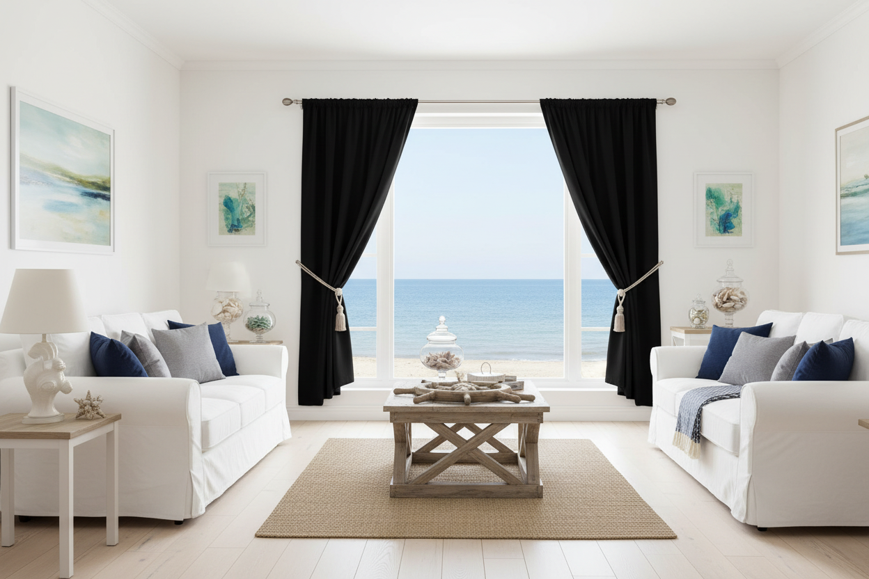 SOMBRIEL - Salon côtier avec anneaux argentés