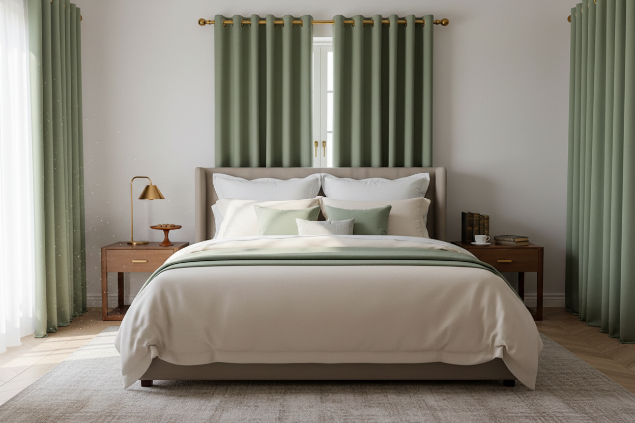 Suite parentale luxueuse avec rideaux SYLVESTRA et anneaux