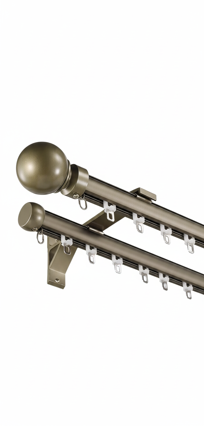 Tringle double champagne fond blanc