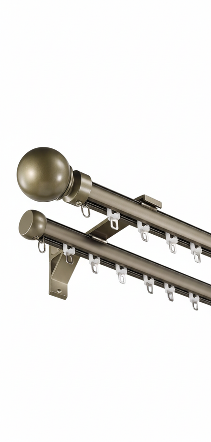 Tringle double champagne fond blanc