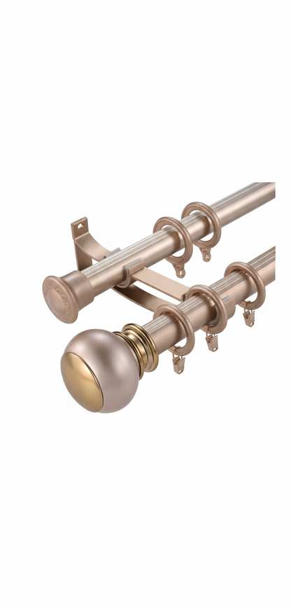 Tringle double champagne gold fond blanc