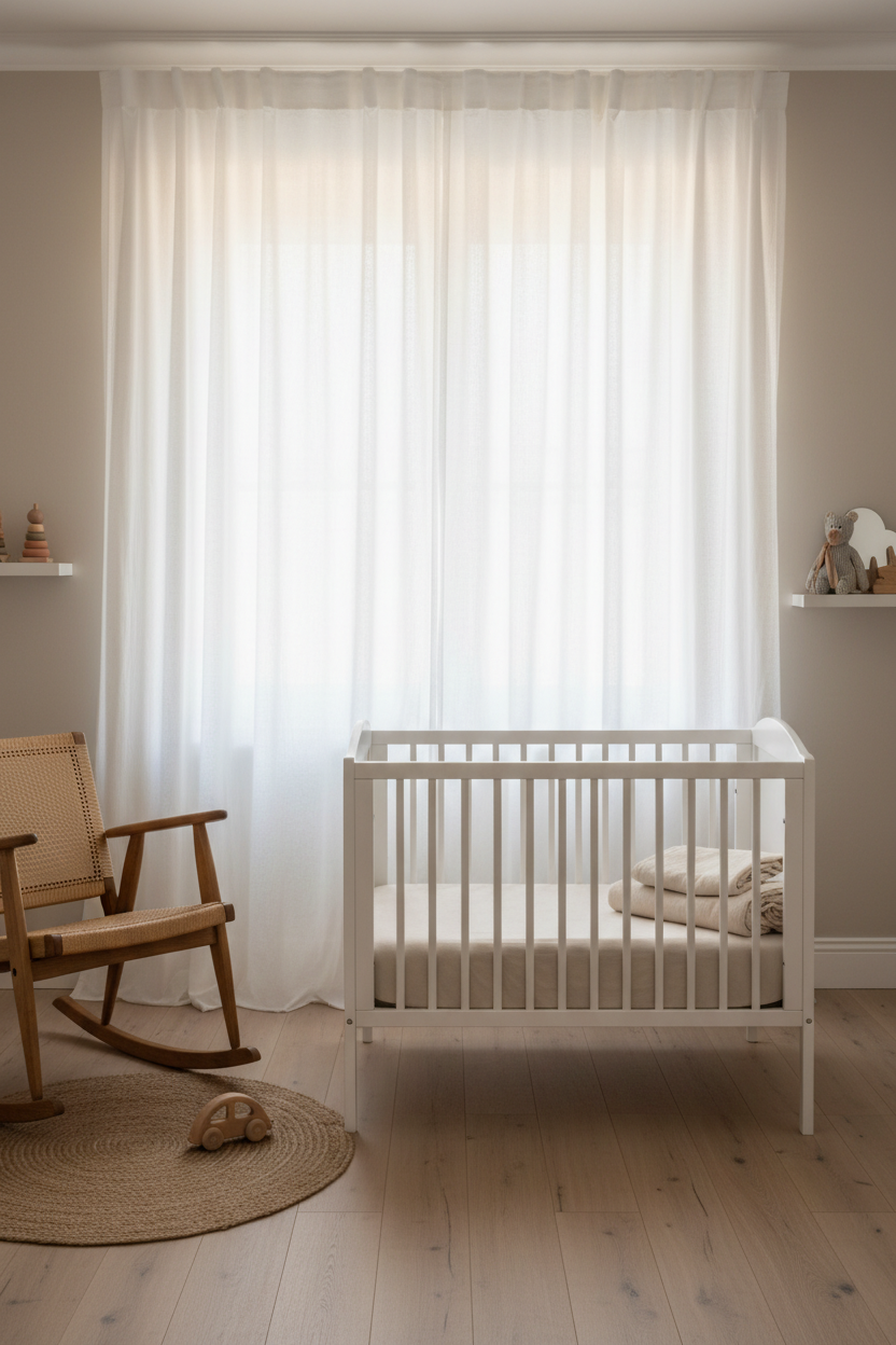 Voilage blanc nursery