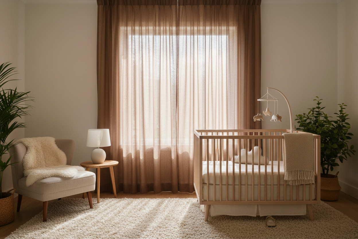 Voilage chocolat - Nursery