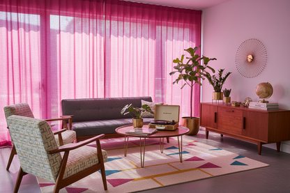 Voilage fuchsia - Mid-century
