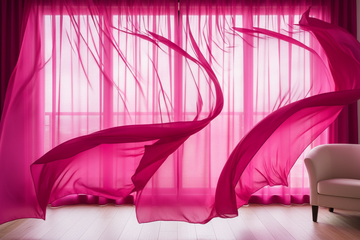 Voilage fuchsia - Mouvement artistique