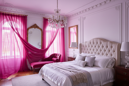 Voilage fuchsia - Traditionnel