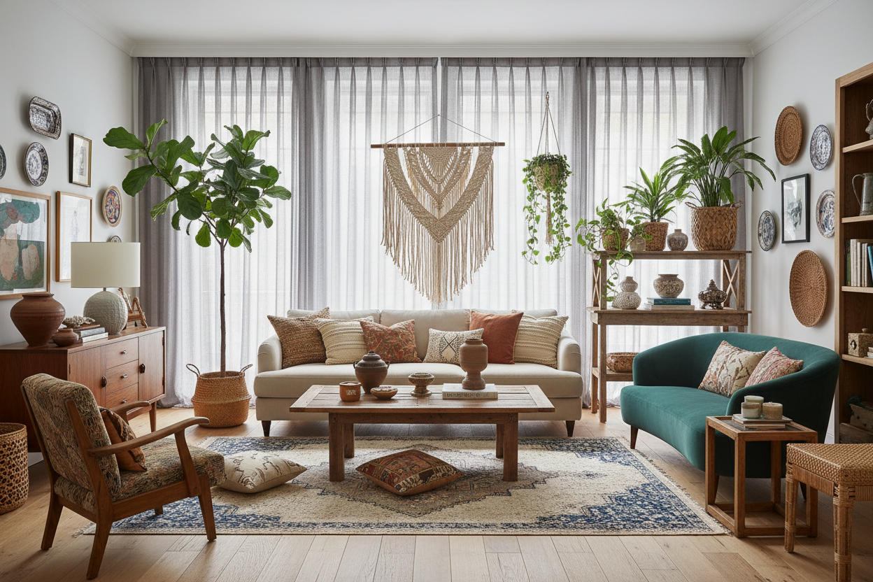 Voilage gris - Bohème