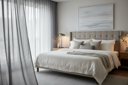 Voilage gris - Chambre