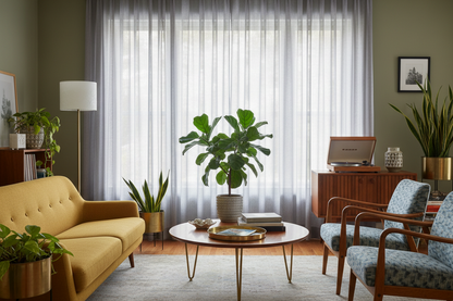 Voilage gris - Mid-century