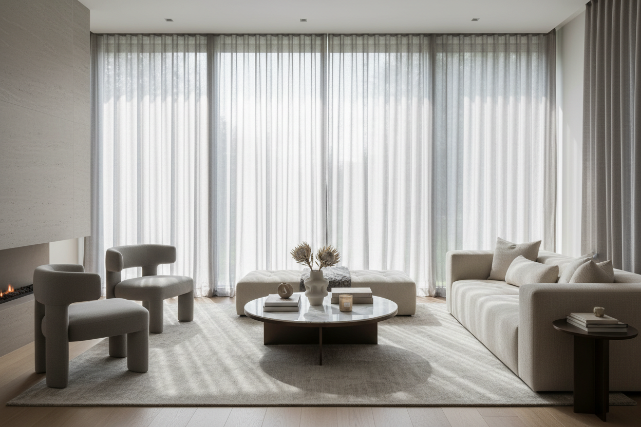 Voilage gris - Salon