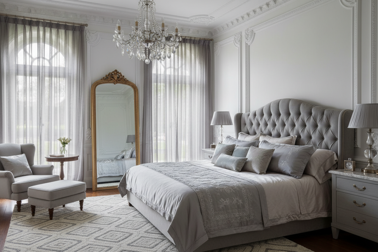 Voilage gris - Traditionnel