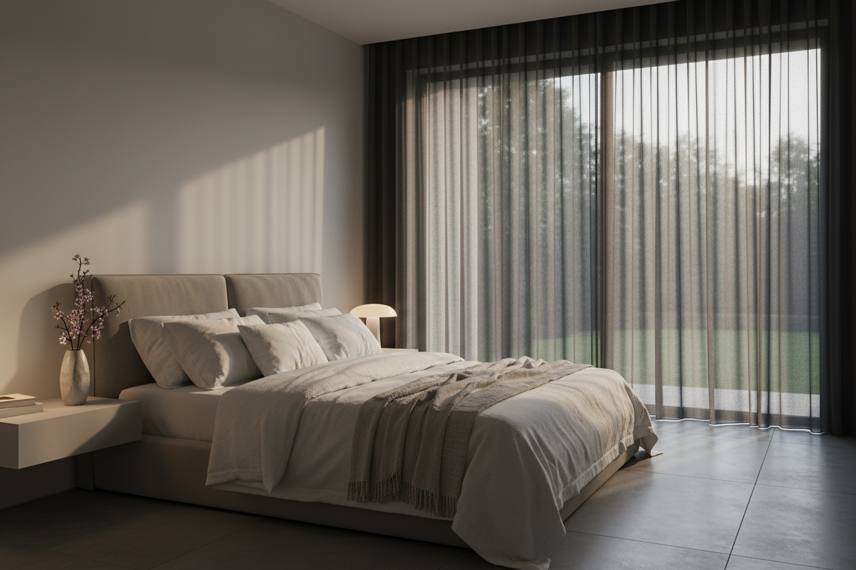Voilage noir - Chambre