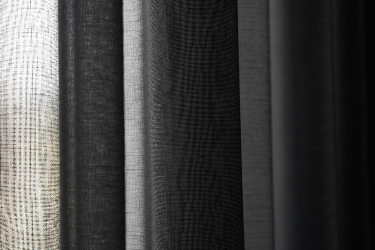 Voilage noir - Détail texture