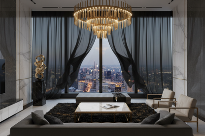 Voilage noir - Luxe contemporain