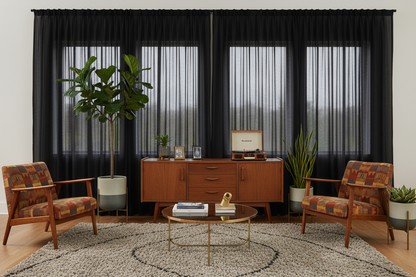 Voilage noir - Mid-century